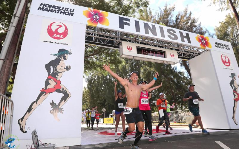 Finish line for Honolulu Marathon